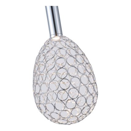 Κρεμαστό φωτιστικό οροφής LED LED/6,3W/230V 3000K γυαλιστερό χρώμιο διάμετρος 14 cm