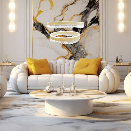 Κρεμαστό φωτιστικό οροφής LED LED/85W/230V διάμετρος 60 cm χρυσό