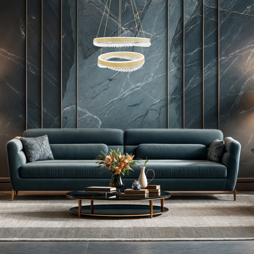 Κρεμαστό φωτιστικό οροφής LED LED/85W/230V διάμετρος 60 cm χρυσό