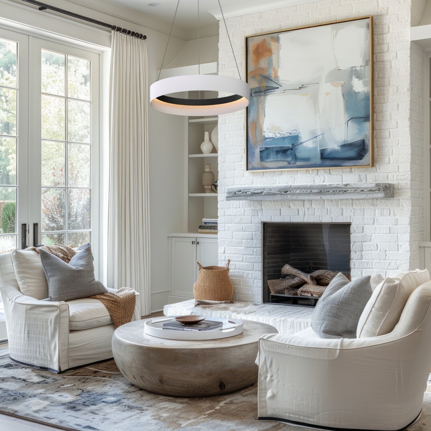 Κρεμαστό φωτιστικό οροφής LED ORBITA LED/52W/230V λευκό/μαύρο