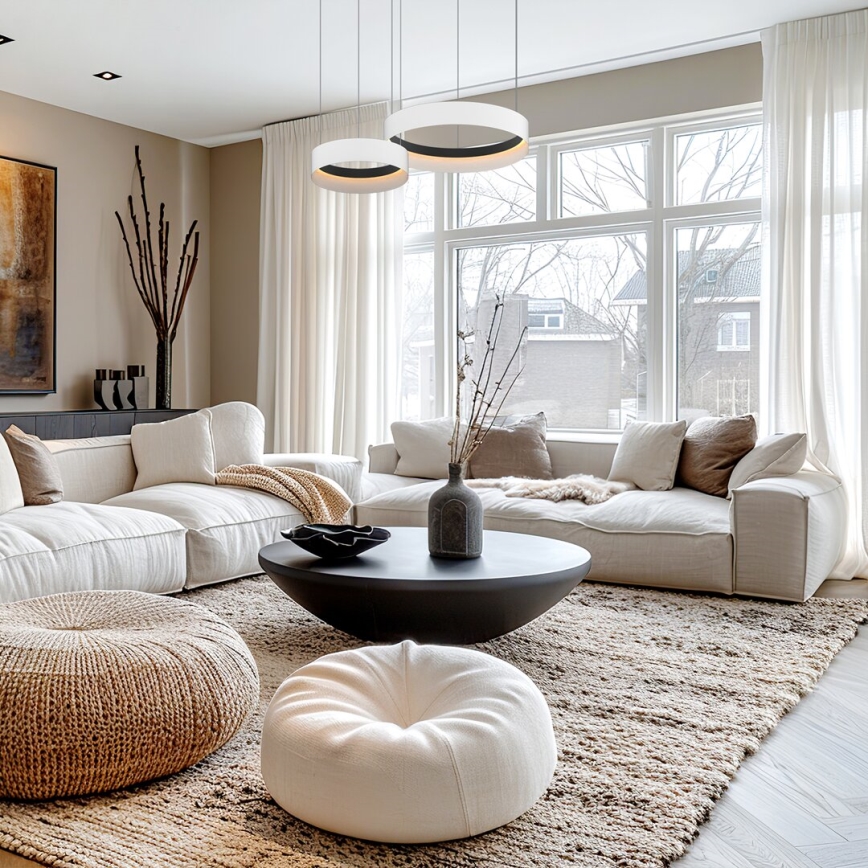 Κρεμαστό φωτιστικό οροφής LED ORBITA LED/72W/230V λευκό/μαύρο