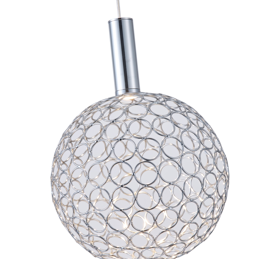 Κρεμαστό φωτιστικό οροφής LED PERFORATO LED/6,3W/230V 3000K γυαλιστερό χρώμιο διάμετρος 20 cm