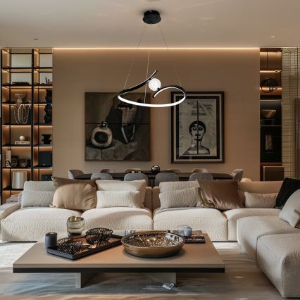 Κρεμαστό φωτιστικό οροφής LED PERLA LED/34W/230V μαύρο