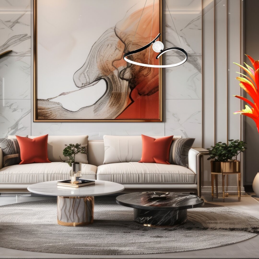 Κρεμαστό φωτιστικό οροφής LED PERLA LED/34W/230V μαύρο