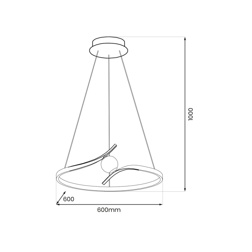 Κρεμαστό φωτιστικό οροφής LED PERLA LED/34W/230V μαύρο