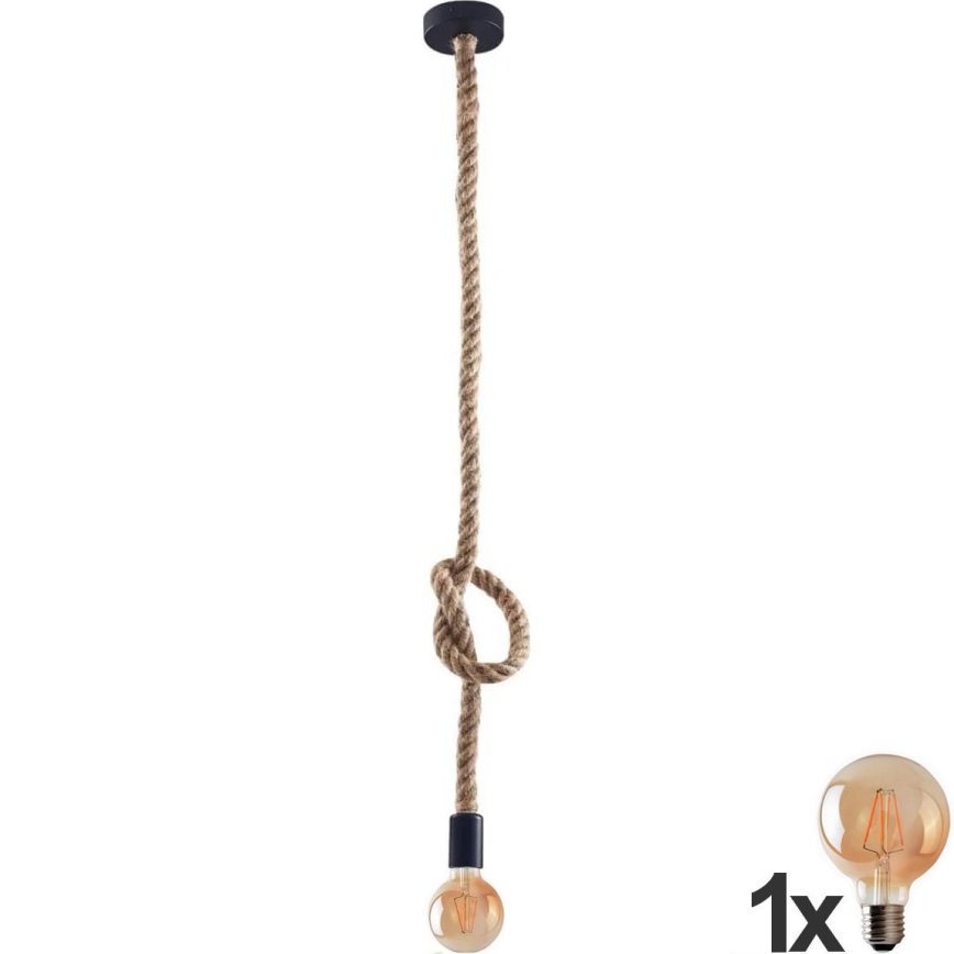 Κρεμαστό φωτιστικό οροφής LED ROPE 1xE27/8W/230V