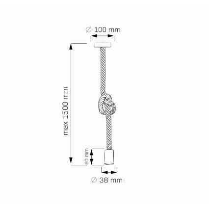 Κρεμαστό φωτιστικό οροφής LED ROPE 1xE27/8W/230V