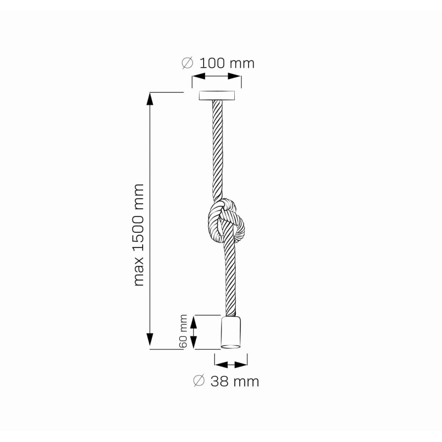 Κρεμαστό φωτιστικό οροφής LED ROPE 1xE27/8W/230V