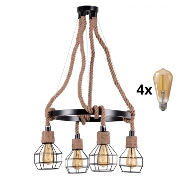 Κρεμαστό φωτιστικό οροφής LED ROPE ALEGRA 4xE27/10W/230V