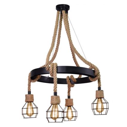 Κρεμαστό φωτιστικό οροφής LED ROPE ALEGRA 4xE27/10W/230V