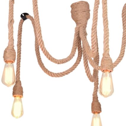 Κρεμαστό φωτιστικό οροφής LED ROPE CASA 5xE27/10W/230V spider