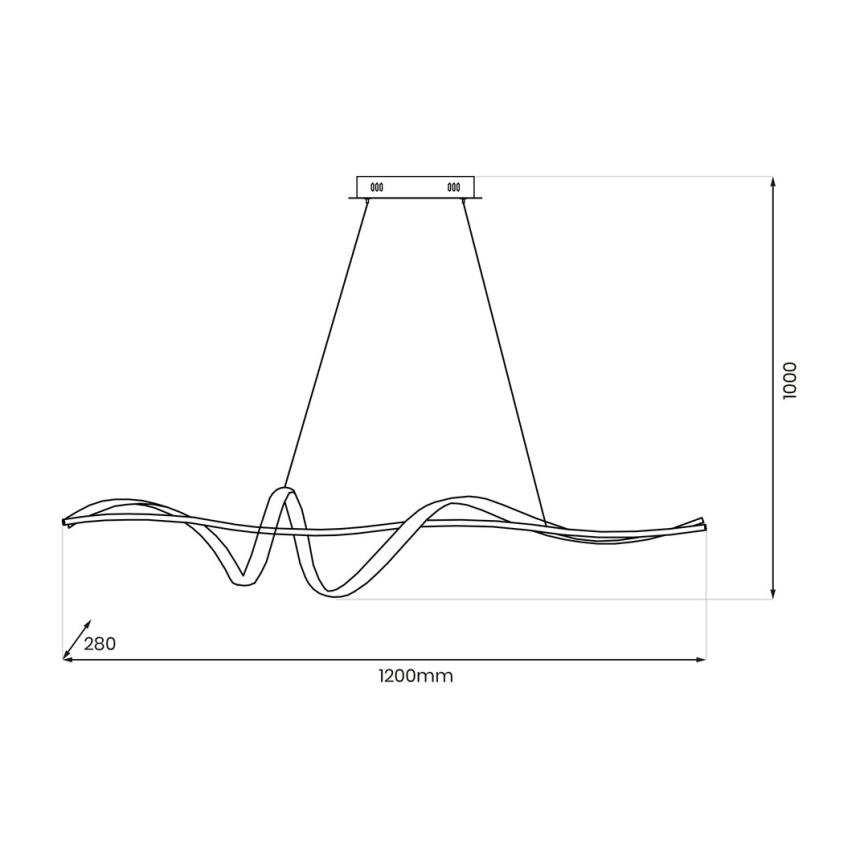 Κρεμαστό φωτιστικό οροφής LED SASH LED/36W/230V μαύρο