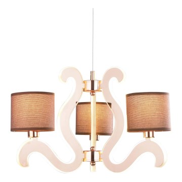 Κρεμαστό φωτιστικό οροφής LED τρίφωτο AMBROSIA 3xE14/40W/230V + LED/18,4W χάλκινο