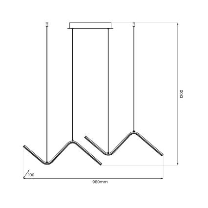 Κρεμαστό φωτιστικό οροφής LED VERTE 2xLED/11W/230V μαύρο