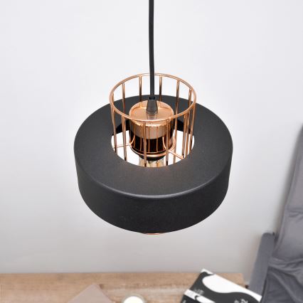 Κρεμαστό φωτιστικό οροφής LED VOLTA 2xE27/15W/230V μαύρο/χρυσαφί