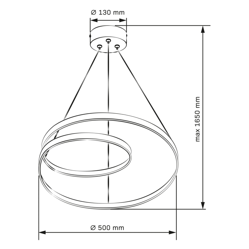 Κρεμαστό φωτιστικό οροφής LED ZEFIRA LED/40W/230V 4000K διάμετρος 50 cm γυαλιστερό χρώμιο