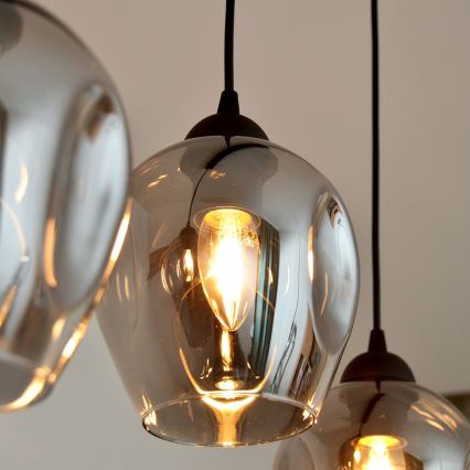 Κρεμαστό φωτιστικό οροφής LILI 3xE27/15W/230V μαύρο/γκρι