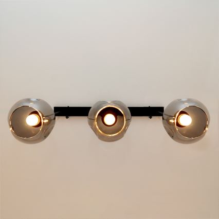 Κρεμαστό φωτιστικό οροφής LILI 3xE27/15W/230V μαύρο/γκρι