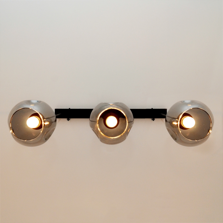 Κρεμαστό φωτιστικό οροφής LILI 3xE27/15W/230V μαύρο/γκρι