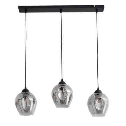 Κρεμαστό φωτιστικό οροφής LILI 3xE27/15W/230V μαύρο/γκρι