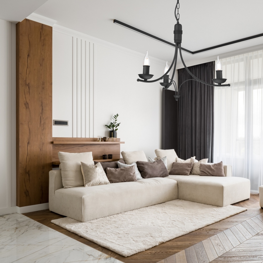 Κρεμαστό φωτιστικό οροφής LUCY 3xE14/60W/230V μαύρο