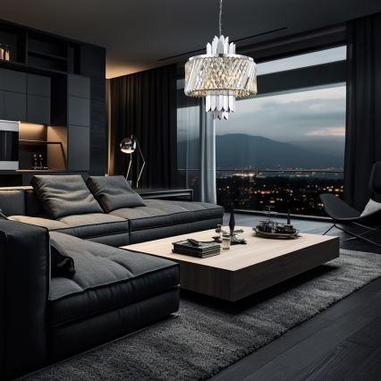 Κρεμαστό φωτιστικό οροφής MARGOT 6xE14/40W/230V ματ χρώμιο