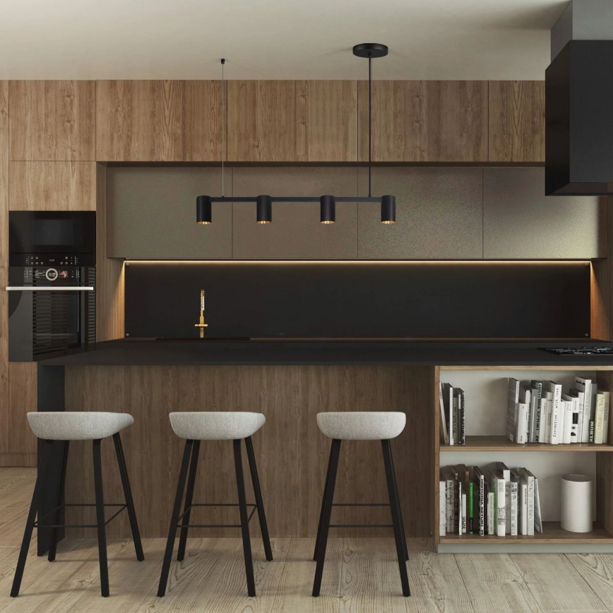 Κρεμαστό φωτιστικό οροφής  MARIBEL 4xGU10/10W/230V μαύρο