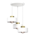 Κρεμαστό φωτιστικό οροφής MARTI 3xE27/15W/230V λευκό/χρυσό