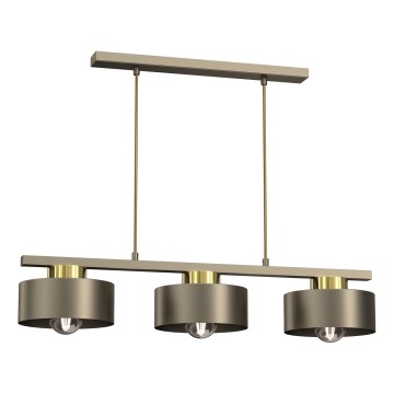 Κρεμαστό φωτιστικό οροφής MARTI 3xE27/15W/230V ορείχαλκος/χρυσό