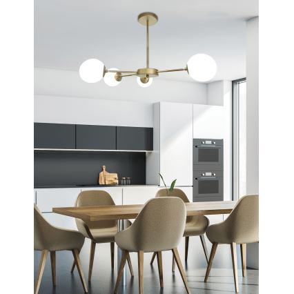 Κρεμαστό φωτιστικό οροφής MATI 4xG9/20W/230V χρυσό