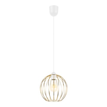 Κρεμαστό φωτιστικό οροφής MATT 1xE27/60W/230V λευκό/χρυσό