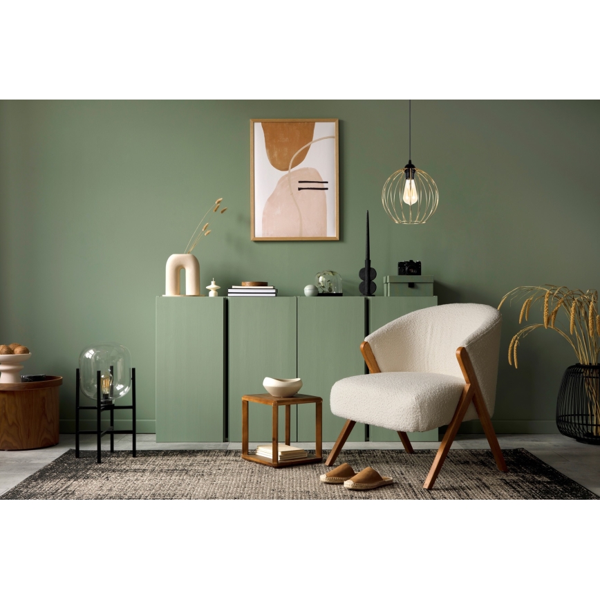 Κρεμαστό φωτιστικό οροφής MATT 1xE27/60W/230V μαύρο/χρυσό