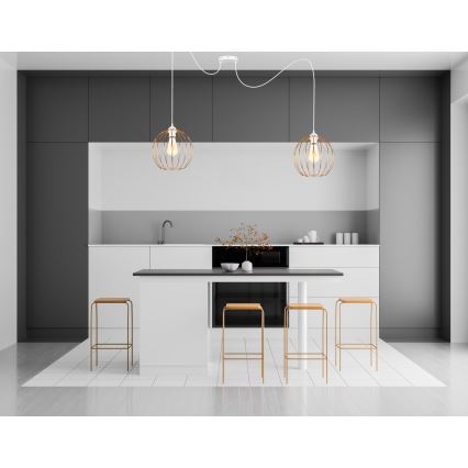 Κρεμαστό φωτιστικό οροφής MATT 2xE27/60W/230V spider λευκό/χαλκός