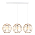 Κρεμαστό φωτιστικό οροφής MATT 3xE27/60W/230V λευκό/χαλκός
