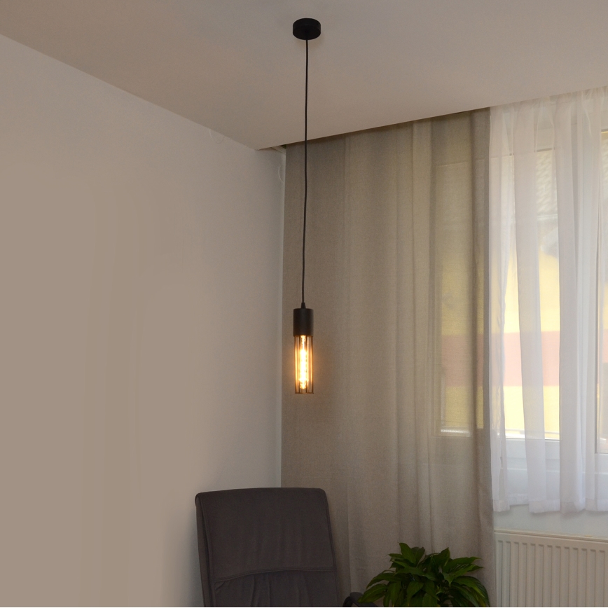 Κρεμαστό φωτιστικό οροφής MELODY 1xE27/15W/230V μαύρο