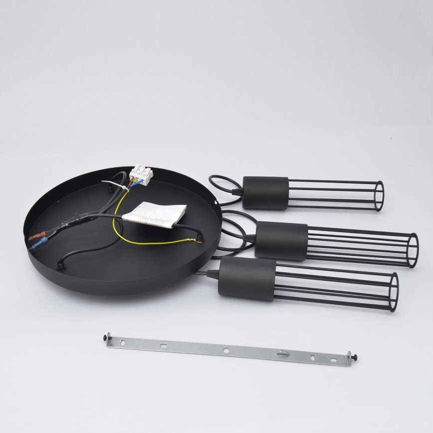 Κρεμαστό φωτιστικό οροφής MELODY 3xE27/15W/230V μαύρο