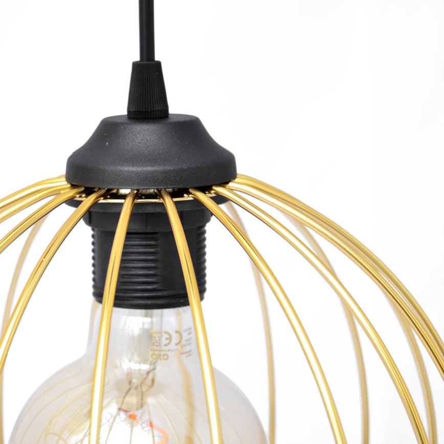 Κρεμαστό φωτιστικό οροφής MERCURE 1xE27/15W/230V χρυσαφί/μαύρο