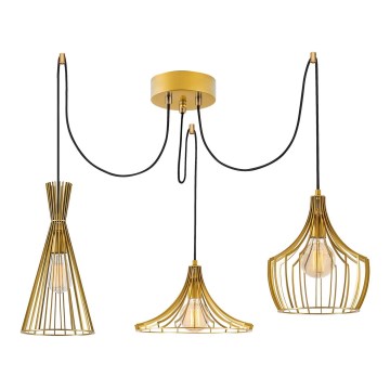 Κρεμαστό φωτιστικό οροφής MEZOPOTAMYA 3xE27/40W/230V spider χρυσό