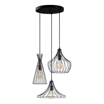 Κρεμαστό φωτιστικό οροφής MEZOPOTAMYA 3xE27/40W/230V μαύρο