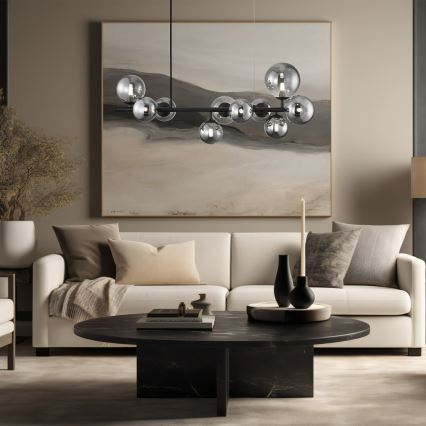 Κρεμαστό φωτιστικό οροφής MILA 10xG9/9W/230V μαύρο/γκρι