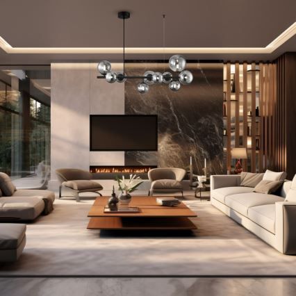 Κρεμαστό φωτιστικό οροφής MILA 10xG9/9W/230V μαύρο/γκρι