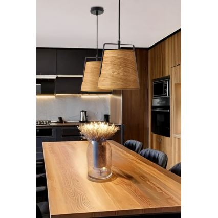 Κρεμαστό φωτιστικό οροφής MILBURY 1xE27/40W/230V καφέ