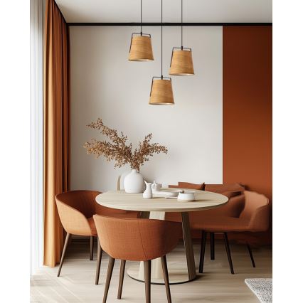 Κρεμαστό φωτιστικό οροφής MILBURY 1xE27/40W/230V καφέ