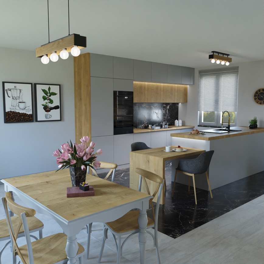 Κρεμαστό φωτιστικό οροφής MILUZA 4xE27/15W/230V