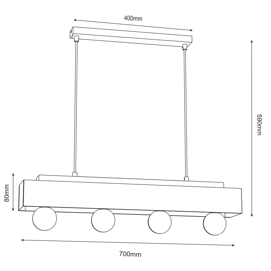 Κρεμαστό φωτιστικό οροφής MILUZA 4xE27/15W/230V