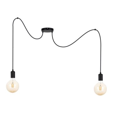 Κρεμαστό φωτιστικό οροφής MIROS 2xE27/60W/230V spider μαύρο