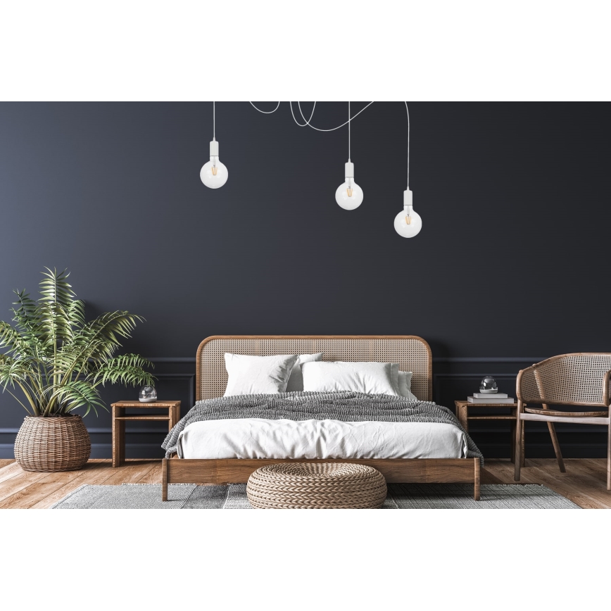 Κρεμαστό φωτιστικό οροφής MIROS 3xE27/60W/230V spider λευκό