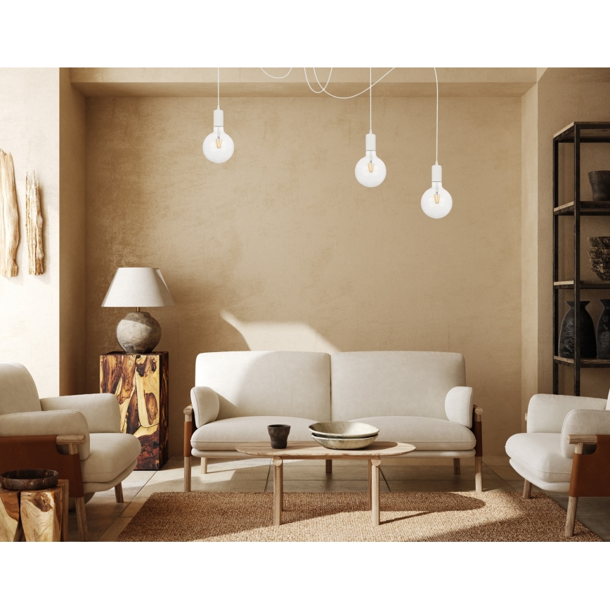 Κρεμαστό φωτιστικό οροφής MIROS 3xE27/60W/230V spider λευκό