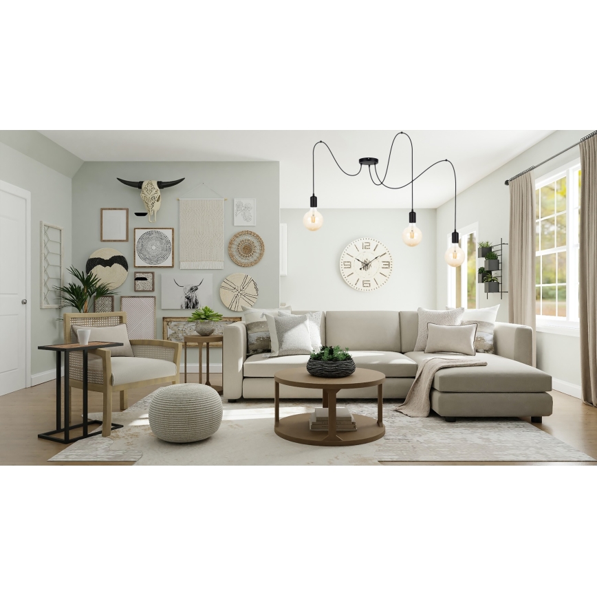 Κρεμαστό φωτιστικό οροφής MIROS 3xE27/60W/230V spider μαύρο