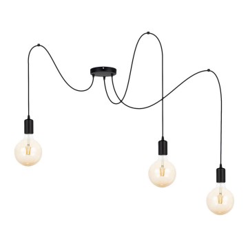 Κρεμαστό φωτιστικό οροφής MIROS 3xE27/60W/230V μαύρο